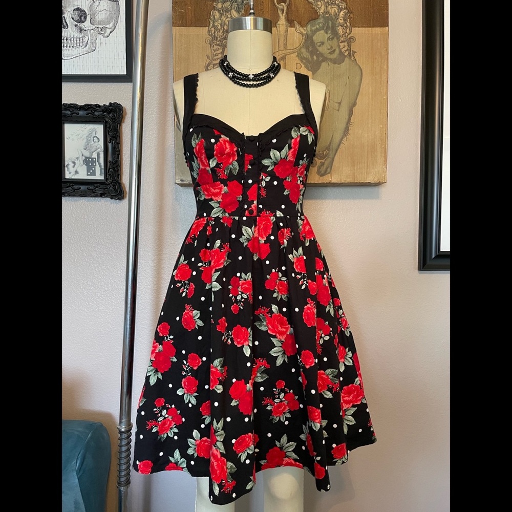 Hot Topic Rose Print Dress